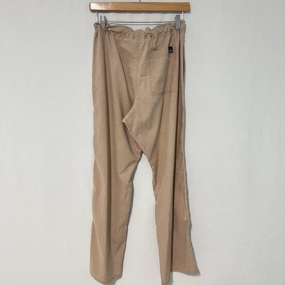 Prana Hemp Blend Wide Leg Pants Small Khaki Drawstring Adjustable Waist Stretch - Picture 5 of 11